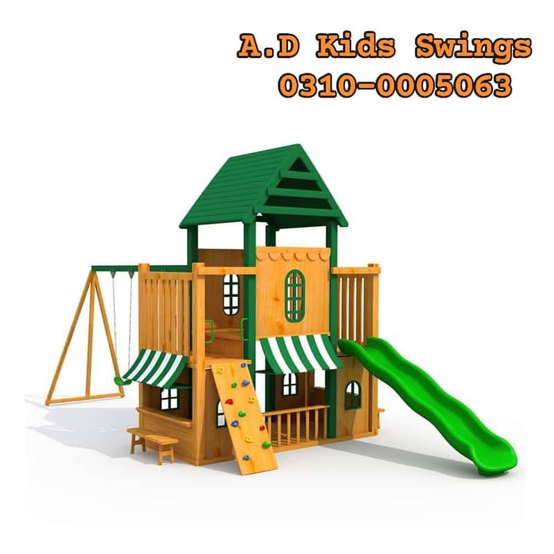 Tree House|Parks swings|Indoor Swings| Wooden Play House Trampoline 19