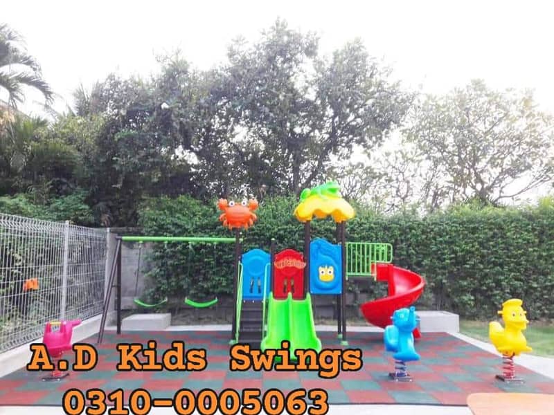 Parks swings|Kids Slide| Wooden Play House  Trampoline|A. D Swing Kids 6