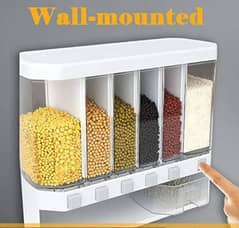 Transparent wall mounted cereals and masala dispenser
