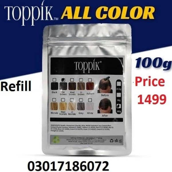 Toppik Hair Fiber 27.5g Dark Brown and Black 03017186072 what's up 0