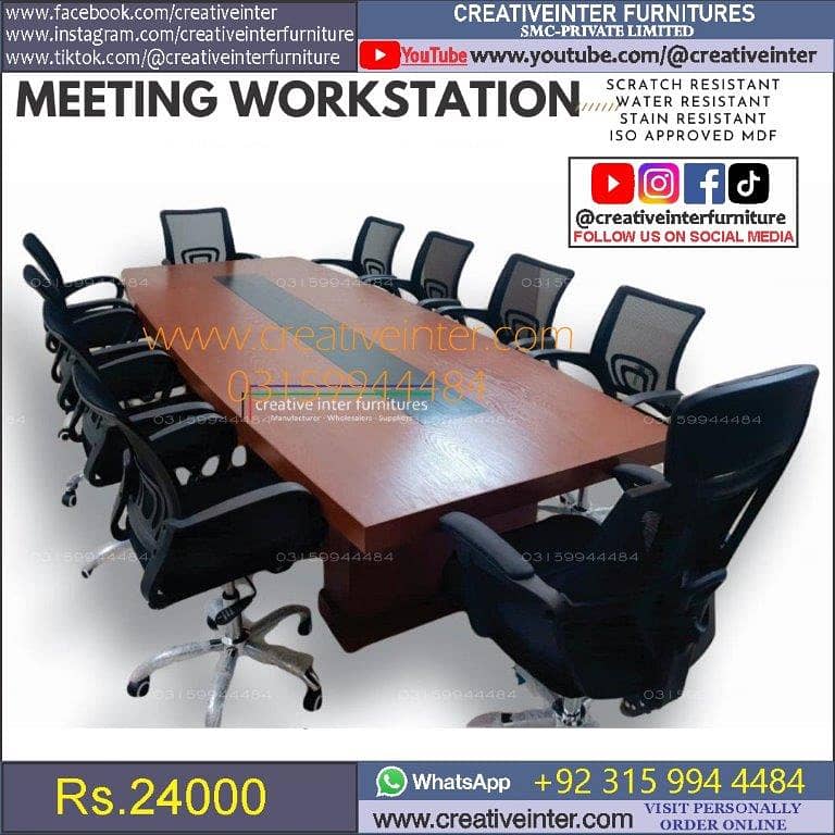 Office meeting table study desk sofa chair workstation computer 8