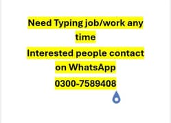 Need Typing job