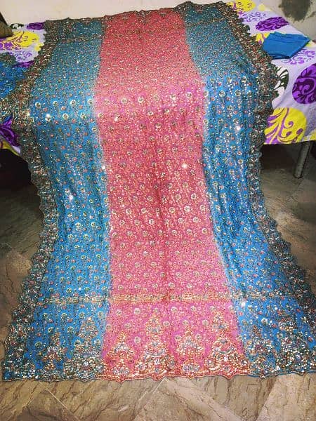 pure chiffon +bnarsi lehnga double shade 6