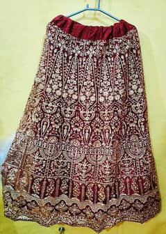 Stitched Bride maroon Lehnga