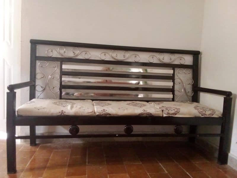 Iron sofa set brown & silver 0