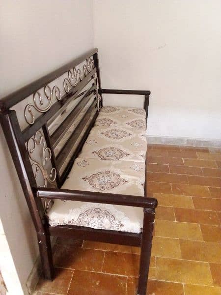 Iron sofa set brown & silver 2