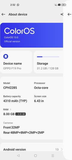 Oppo f19 pro black body