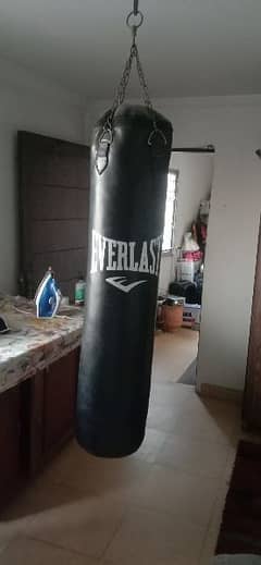 Premium leather Everlast Punching bag + twins 12 oz boxing gloves