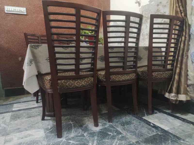 Dining Table Chinioti wood with Glass top and 6 Chairs 0