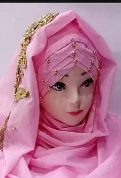 Fancy Hijab with 3d flower Brunch