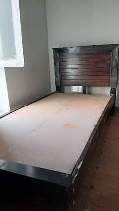 2 wooden single bed for sale with matress