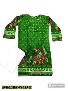 2 PCs women stitched lawn printed suit