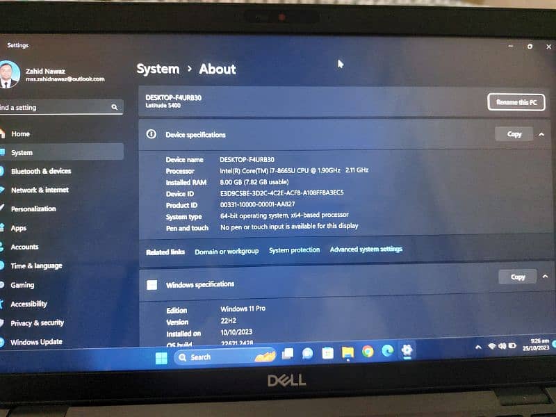 Dell Latitude 5400 core i7 8th Gen Ram 8Gb SSD 256gb 1