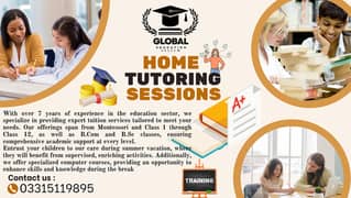 Home tuition available from 1 class to 12 class and BSC and B. Com