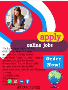 online jobs/full time/part time/simple typing jobs for boys and girls