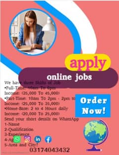 online jobs/full time/part time/simple typing jobs for boys and girls