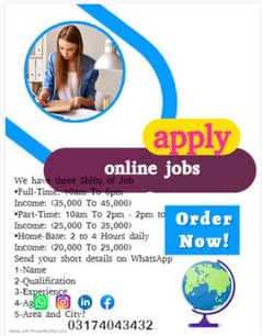 online jobs/full time/part time/simple typing jobs for boys and girls