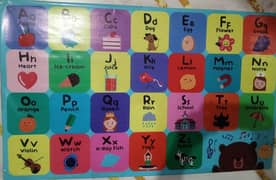 kids Wall chart, English Alphabets, Urdu Alphabet, Counting, Shapes