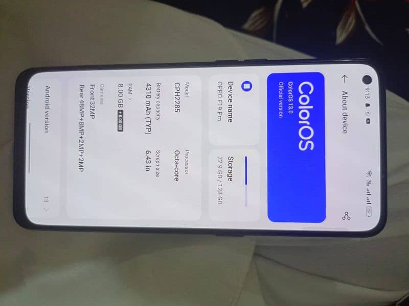 oppo F19 pro 8+8gb ram 128 gb rom 3