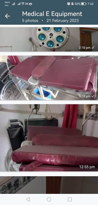 Gynae Ot table light autoclave surgical instruments etc