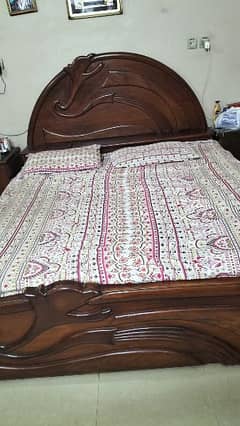 wood double  bed