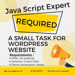 JavaScript expert Required