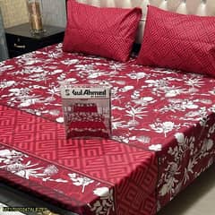 3 pcs cotton printed king size Double Bedsheet