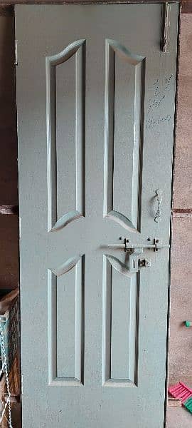 wooden door with iron frame 0