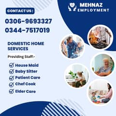House maids , Baby sitter ,  Nurse , Couple , Drivers ,Patient care