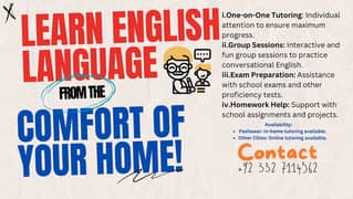 Learn English Language From the Comfort of Your Home!