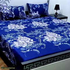3Pcs Crystal Cotton Printed Double Bedsheet