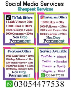 All Social Media Services Available In Cheap Rate