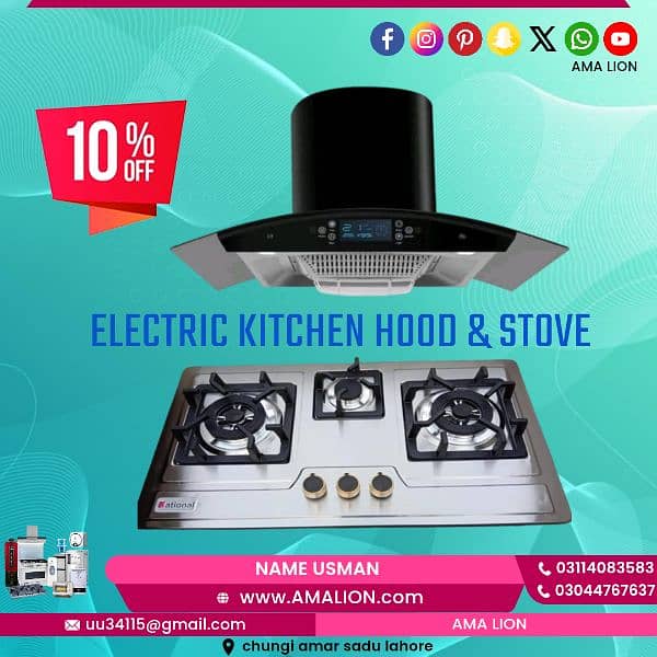 kitchen gas stove / hob hoob LPG ng / hood / cooking rang/ 03114083583 0