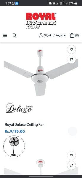 Royal deluxe ceiling fan 56" inch 0