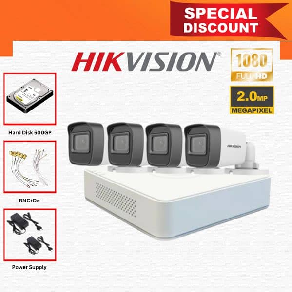 Hikvision 4 Cameras Package 2 Magapixel 1080p Full HD 1 Year Warranty 0