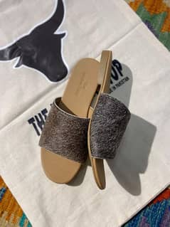 cow hide leadies slippers sandals