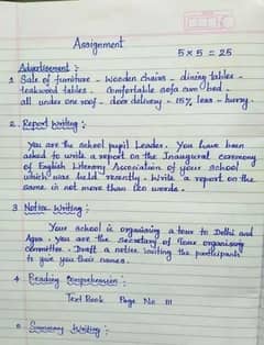 I will do Handwriting job Assignments in perfect Readable writing