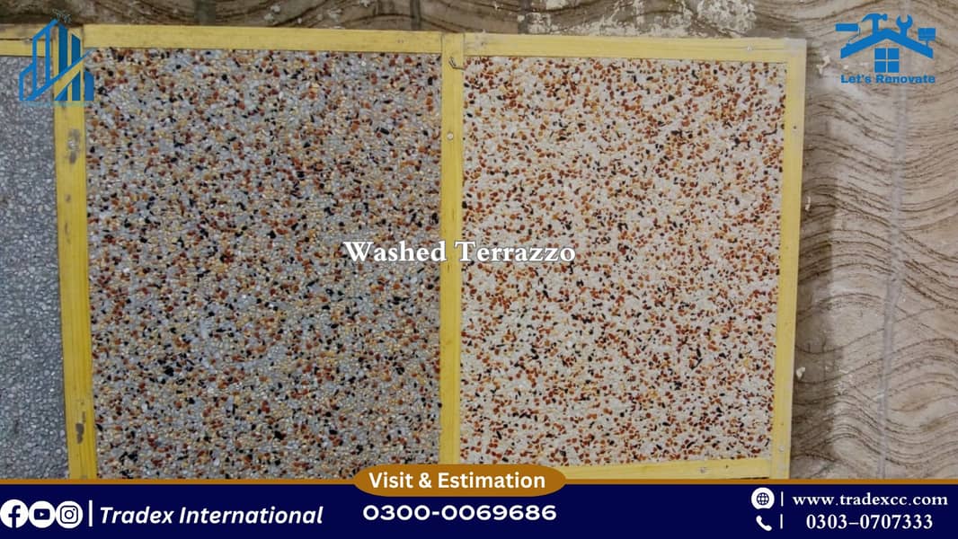 Washed terrazzo services - exposed aggregate - Texture Designing 8