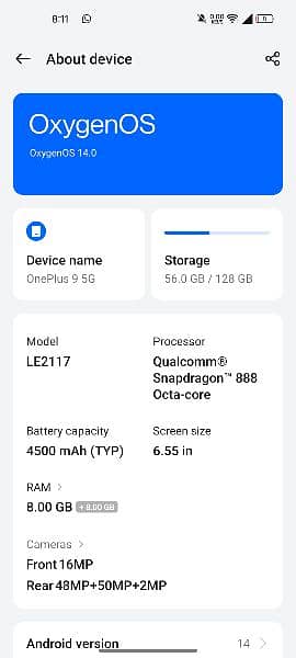 OnePlus 9 5G. 8/128 . Single line on screen 6