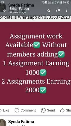 part time job available Real  assignment work online earning