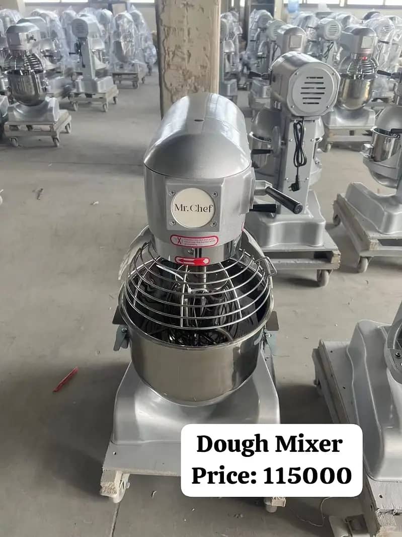 Dough mixer , fryer, grill , pizza oven, working table 0