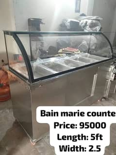 Bain marie counter , Food counter , Display counter, dish washing sin