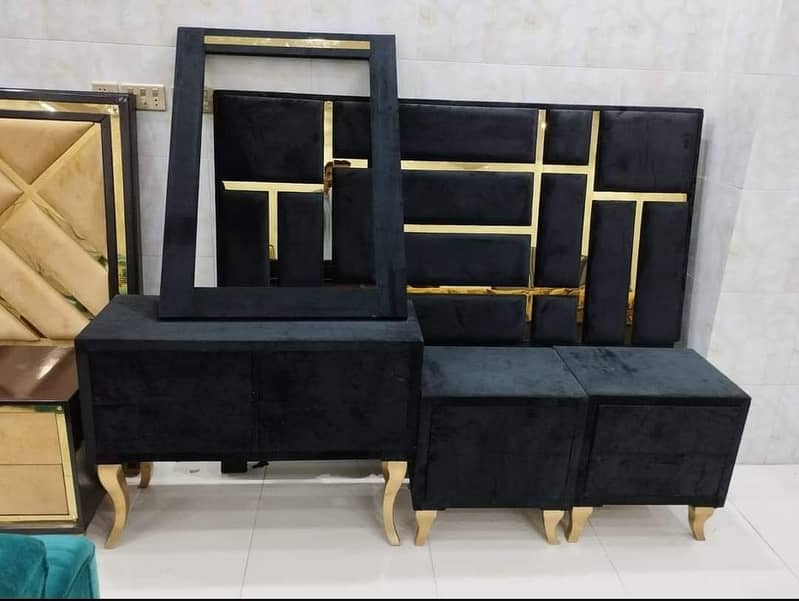 poshish Bed/kingsize bed/double bed/side table/dressing table/bed 1