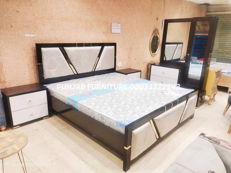 poshish Bed/kingsize bed/double bed/side table/dressing table/bed 6