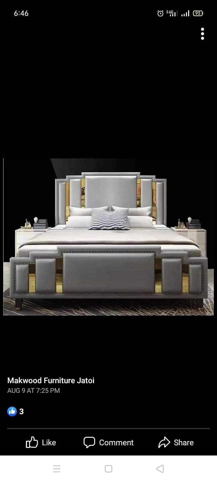 poshish Bed/kingsize bed/double bed/side table/dressing table/bed 12