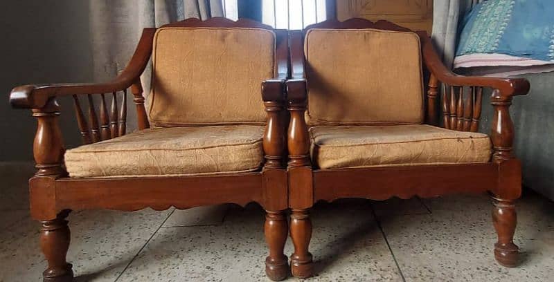 3 wooden sofa with cushions 1