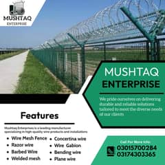 Razor wire Barbed wire Mesh Security fence Chain link fence pipe.  jali