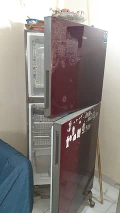 Heir Fridge (Glass Door) 14 Cubic Feet - Turbo Colling - 03 Year Used