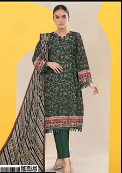 3 pcs  women unstitched lawn digital  print suit  home delivery 200