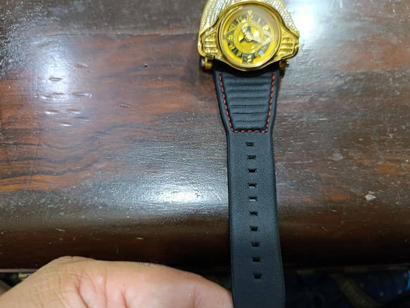 Buggati Styled ZForce Unique Gold Plated Stone Studded Driving Watch 1